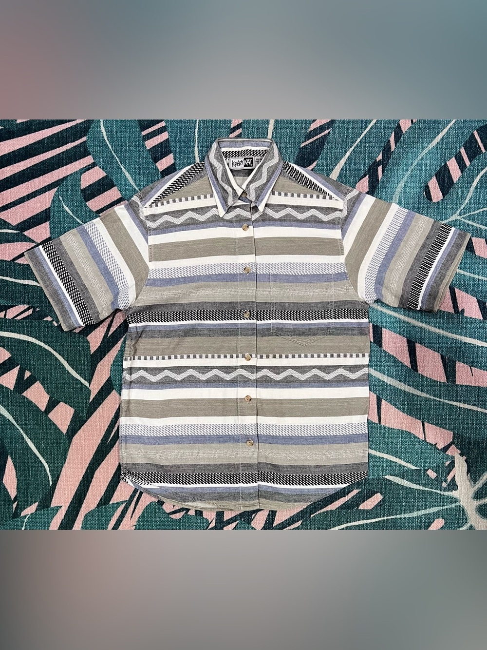 Krazy Kat Woven Pocketed Button Up Shirt